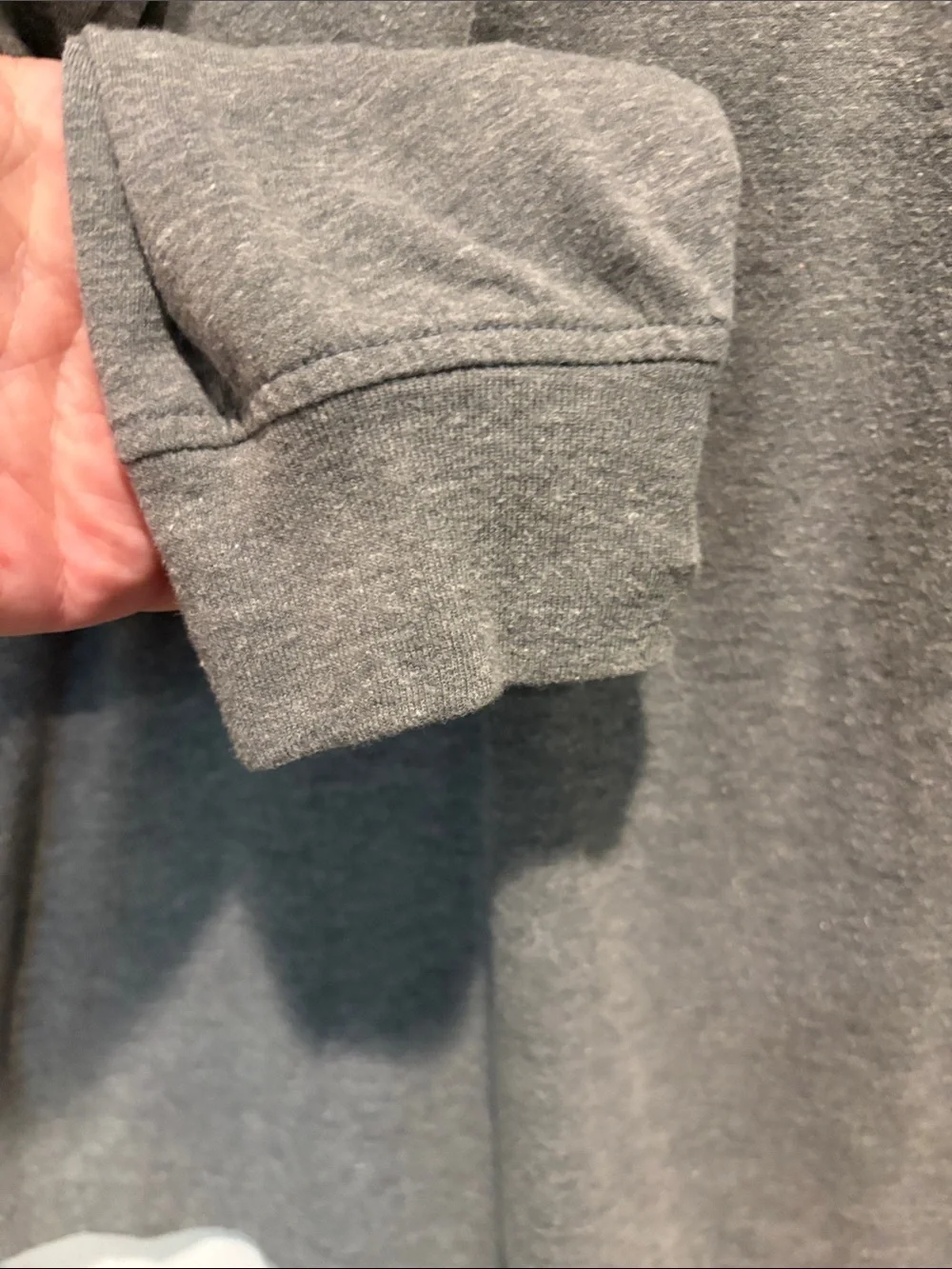 J. Crew - Men's long sleeve hooded t-shirt. Heathered Gray. Large.